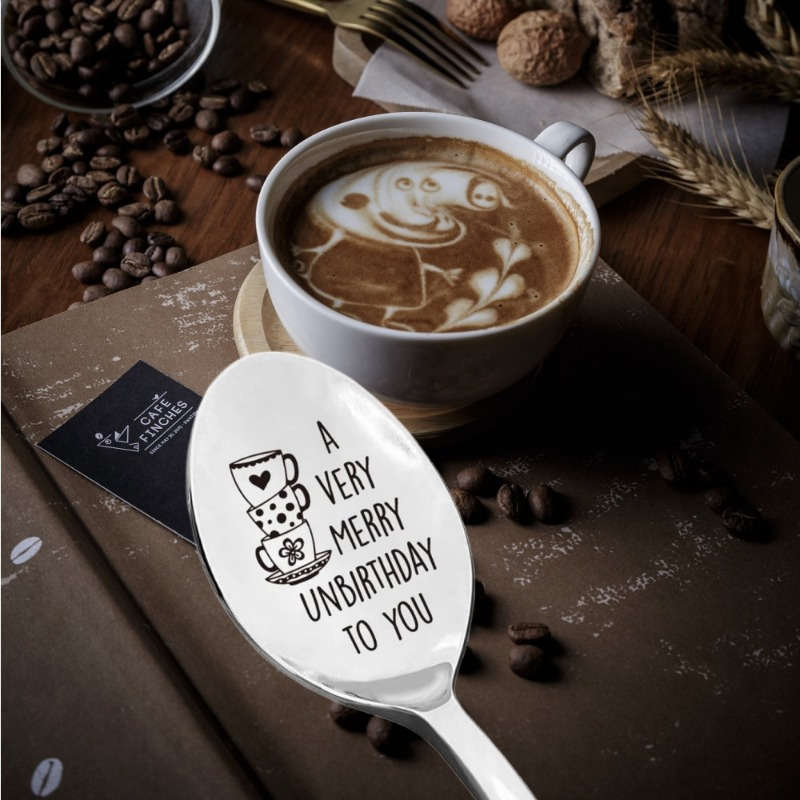 1pc A Very Merry Unbirthday To You Stainless Steel Spoon Best Coffee Tea Dessert Spoon Gifts