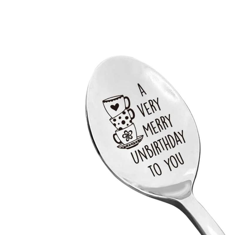 1pc A Very Merry Unbirthday To You Stainless Steel Spoon Best Coffee Tea Dessert Spoon Gifts