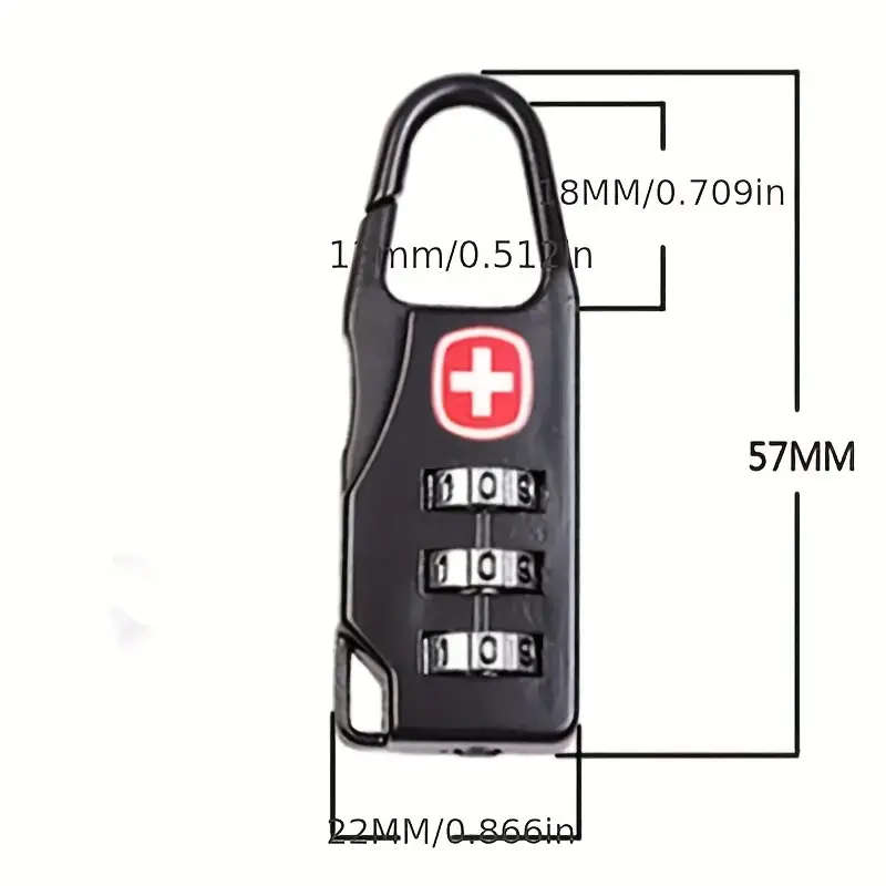 2pcs Mini Padlock Durable 3 Digit Combination Lock For Luggage Backpacks  Suitcases Universal Fit St