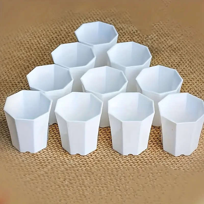 10 White Self Watering Plant Pots