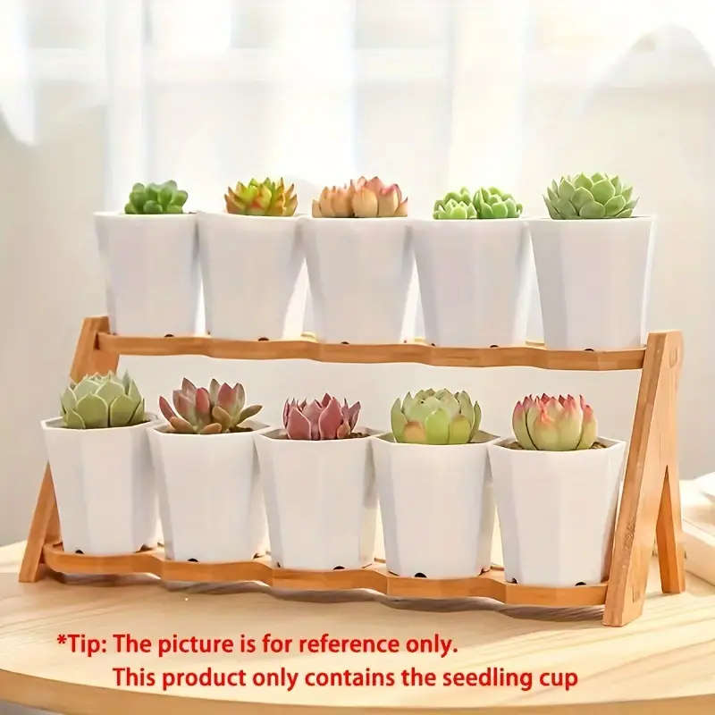10 White Self Watering Plant Pots