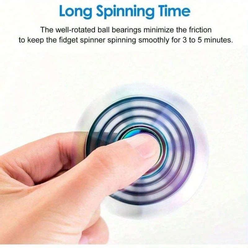 1pc Stainless Steel Fidget Spinner Metal Finger Spinners Toy for Focus Stress Relief Durable Fingert