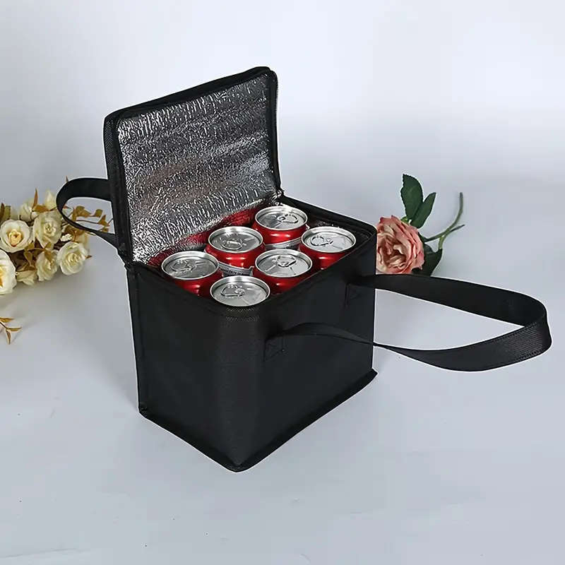 1pc Durable Polyester Blend Insulated Picnic Bag Perfect for Outdoor Adventures Keeps Food Fresh