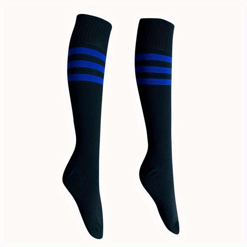 1 Pair Black With Blue Trim One Pair One Size Socks