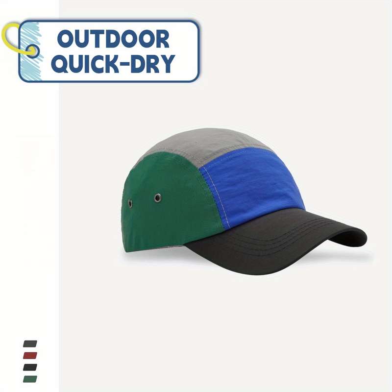 1pc Men'S Outdoor Quick-Dry Baseball Cap Lightweight Breathable Fabric Adjustable Snapback Mul