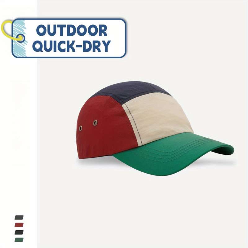 1pc Men'S Outdoor Quick-Dry Baseball Cap Lightweight Breathable Fabric Adjustable Snapback Mul