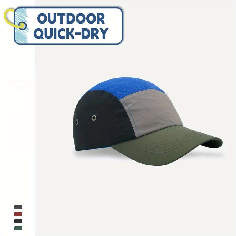 1pc Men'S Outdoor Quick-Dry Baseball Cap Lightweight Breathable Fabric Adjustable Snapback Mul