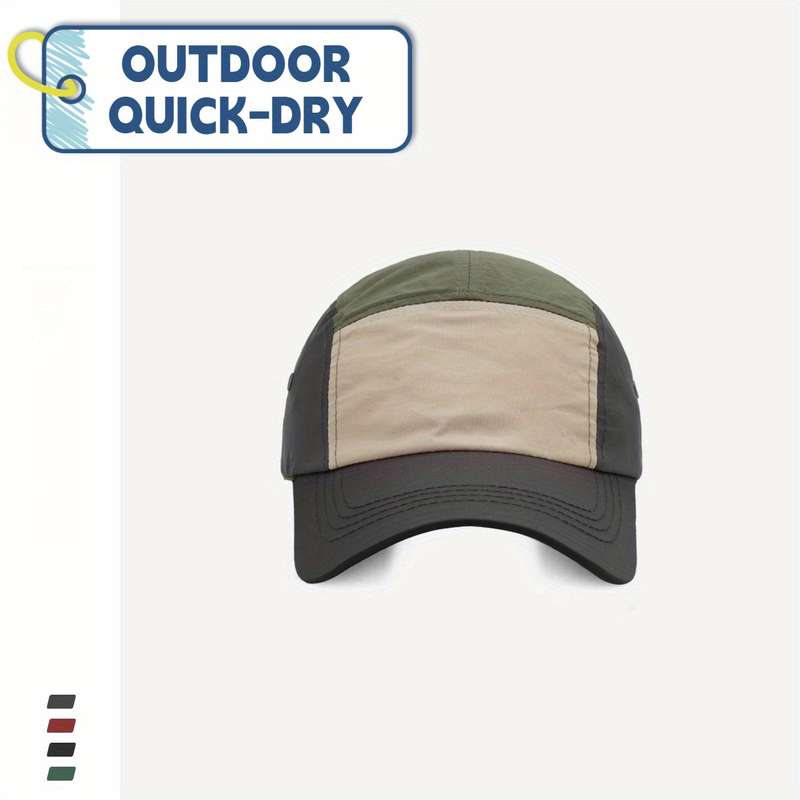 1pc Men'S Outdoor Quick-Dry Baseball Cap Lightweight Breathable Fabric Adjustable Snapback Mul