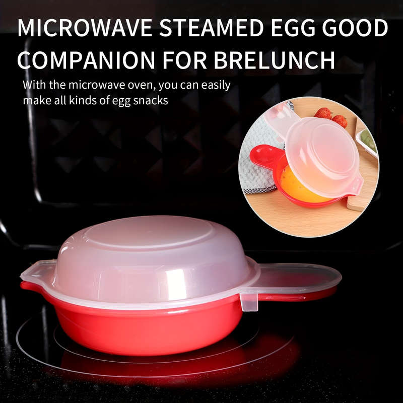 1pc EasyEggwich Microwave Egg Cooker Red and Clear Uncharged Kitchen Gadget for Perfect Break
