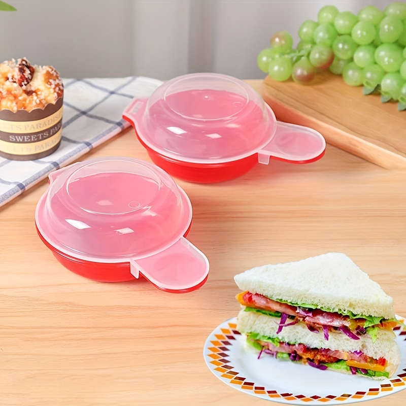 1pc EasyEggwich Microwave Egg Cooker Red and Clear Uncharged Kitchen Gadget for Perfect Break