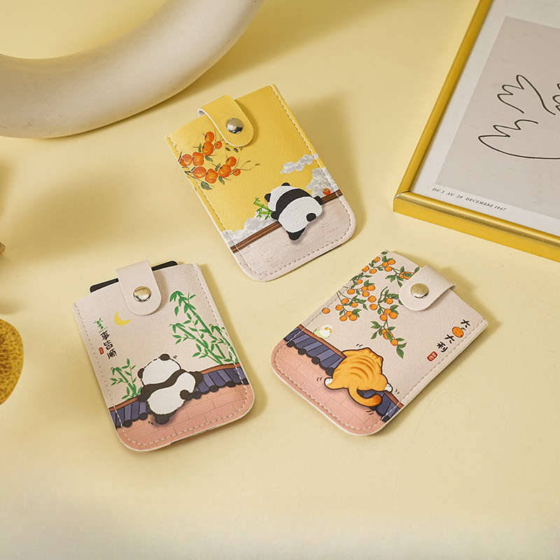 1pc Slim And Portable Credit Card Wallet With RFID Blocking Multiple Card Slots Cute Panda Design
