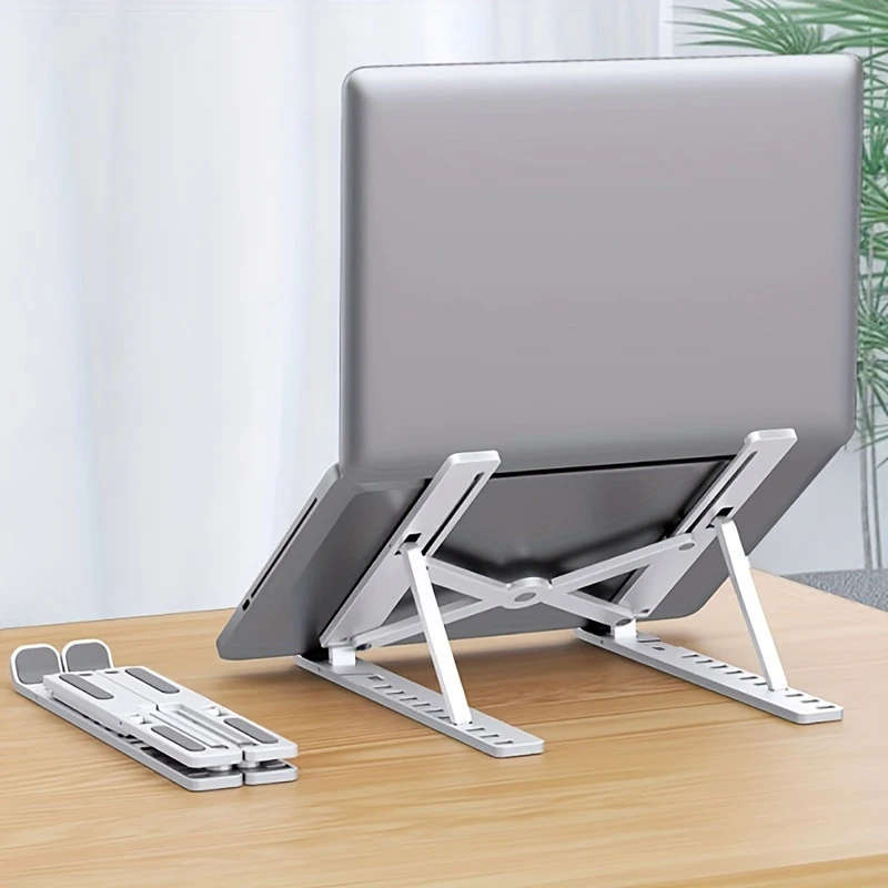 1pc Portable Laptop Stand with Cooling Base Adjustable Angle ABS Material Foldable Design Compatible