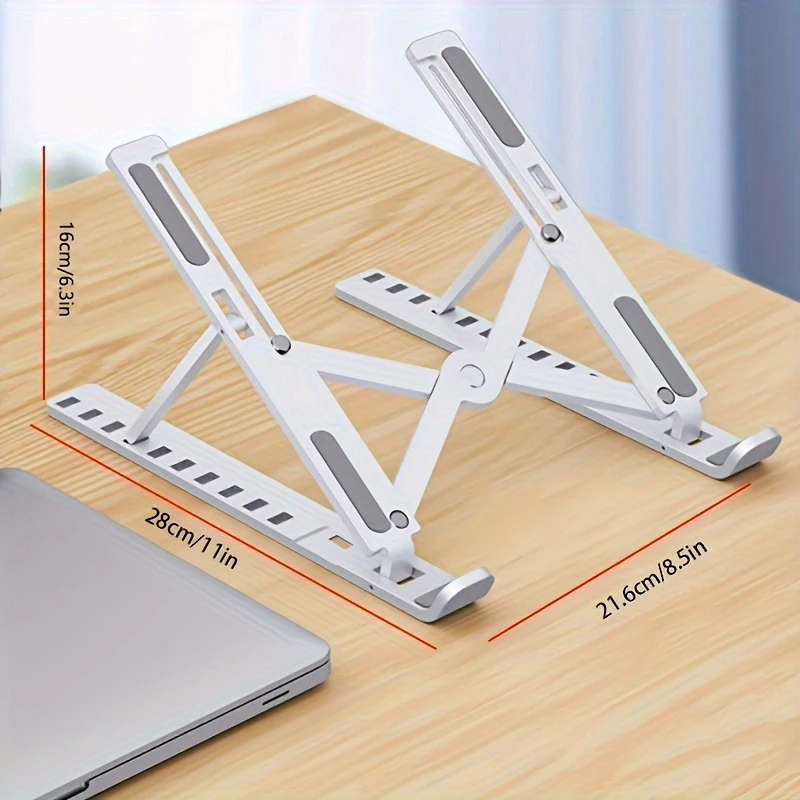 1pc Portable Laptop Stand with Cooling Base Adjustable Angle ABS Material Foldable Design Compatible