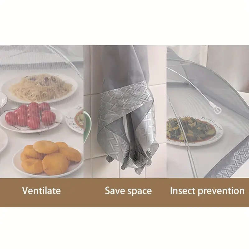 1pc Pop-Up Foldable Food Cover Dustproof High Density Mesh Tent Insect Protection for Outdoor Kitche