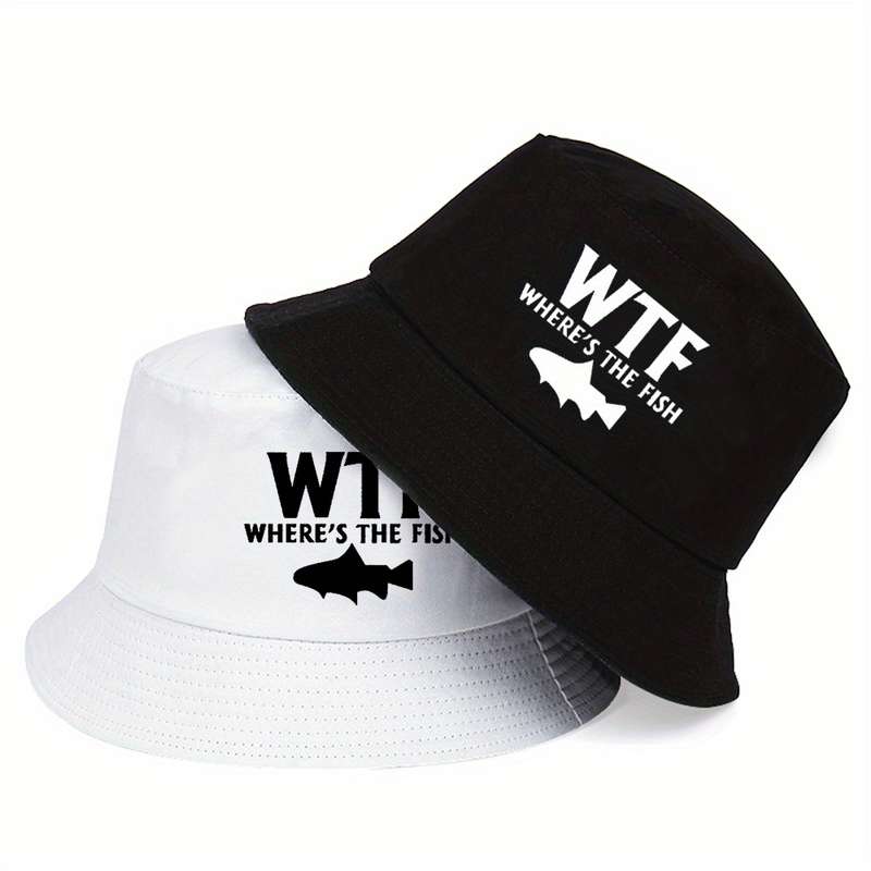 1pc WTF Unisex Bucket Hat for Women Men Cotton Summer Sun Beach Hat Denim Packable Fisherman Cap f