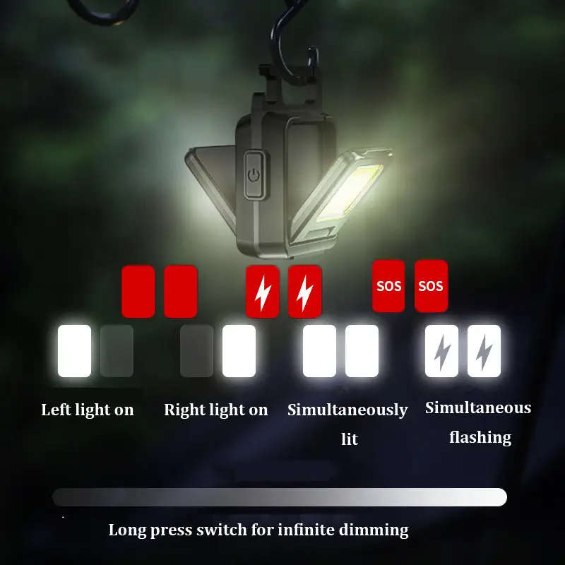 1pc LED Keychain Flashlight USB Rechargeable Multifunctional Portable Torch