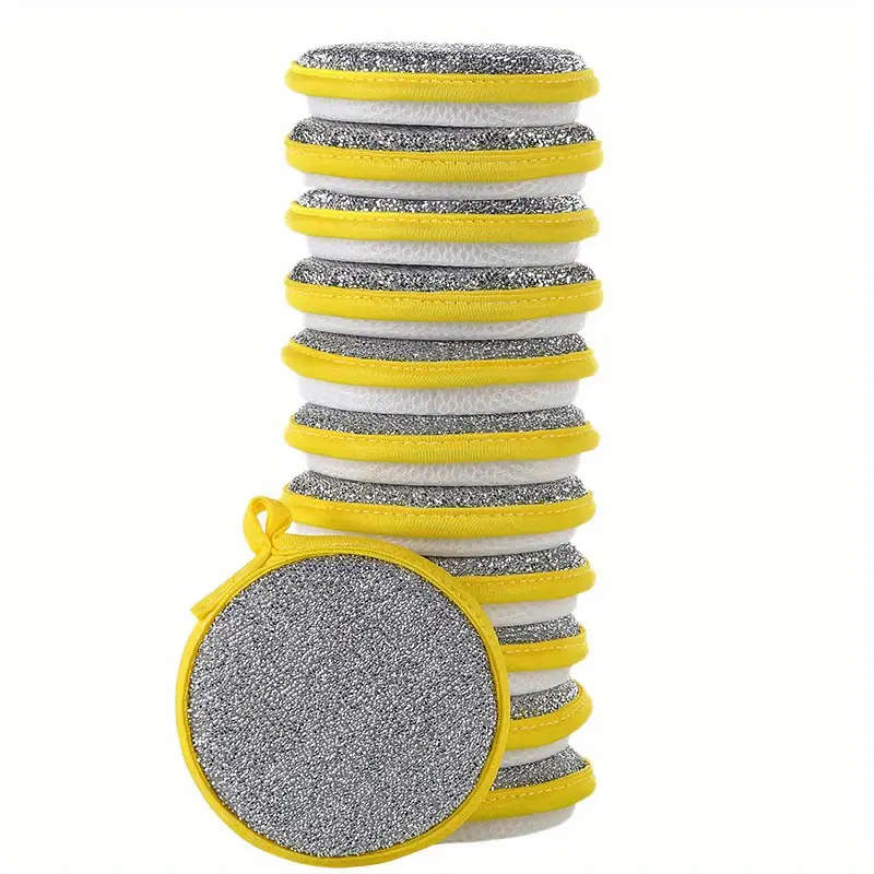 5pcs Aseptic Cleaning Sponges Durable Scouring Pads Dish Cloths for Kitchen Sink and Stove Washable