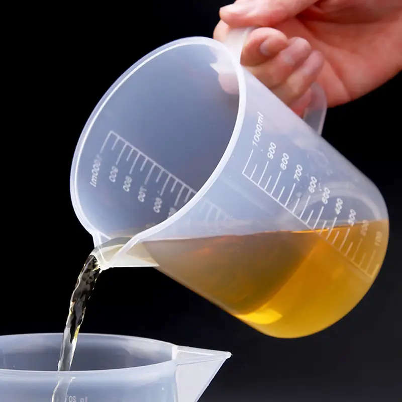 6pcs Clear Plastic Measuring Cup Set with Easy-Pour Spouts Durable Accurate for Baking Cooking Essen