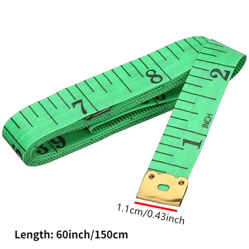 1pc Flexible Body Measuring Tape Dual-Sided Sewing Tailoring Tool 150cm 60in Soft Contour-Fitting Ea