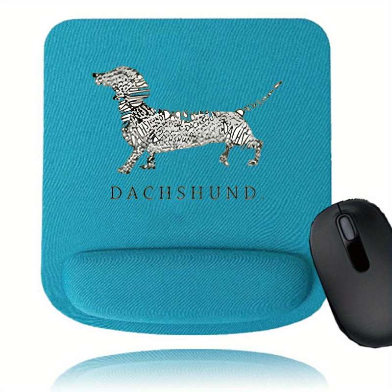 1pc Ergonomic Dachshund Themed Mouse Pad Wrist Support PVC Memory Foam Rest Non-Slip B