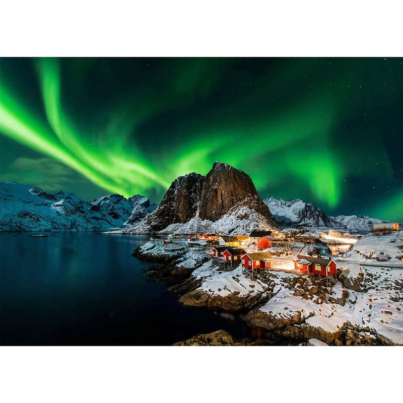 1000pcs Jigsaw Puzzle for Adults Northern Lights in Norway Scene Challenging Game
