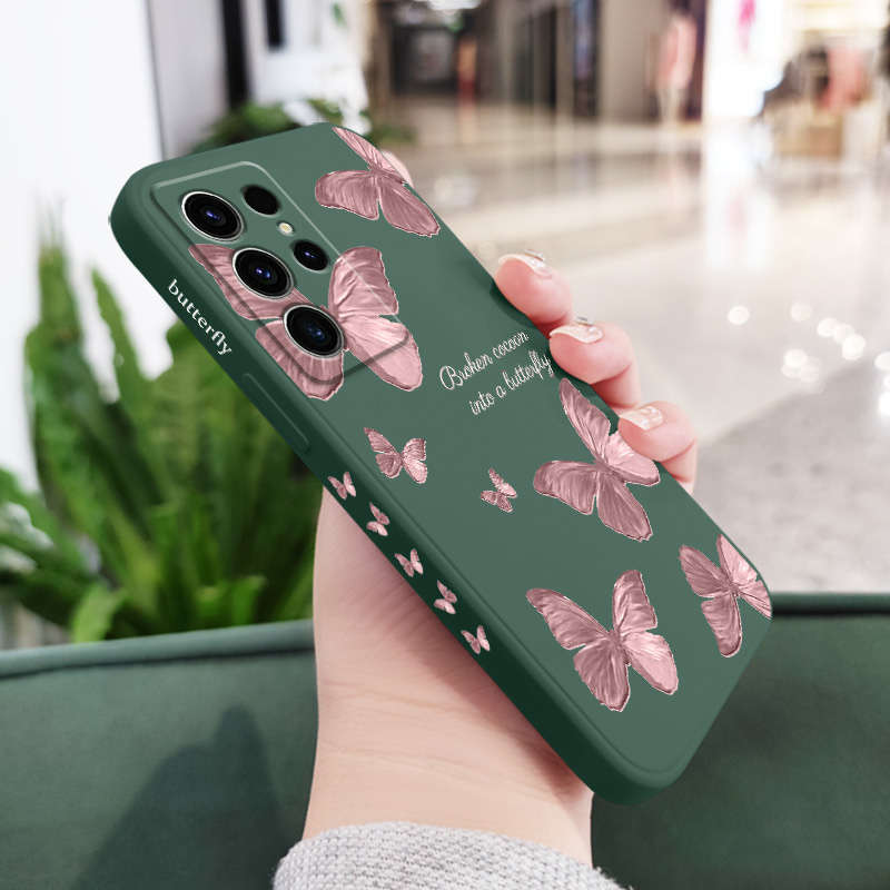 1pc Dark Green For Samsung Galaxy S22 Ultra 5G Phone Cases
