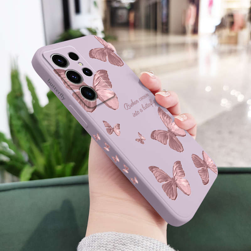 1pc Light Purple For Samsung Galaxy S21 Ultra 5G Phone Cases