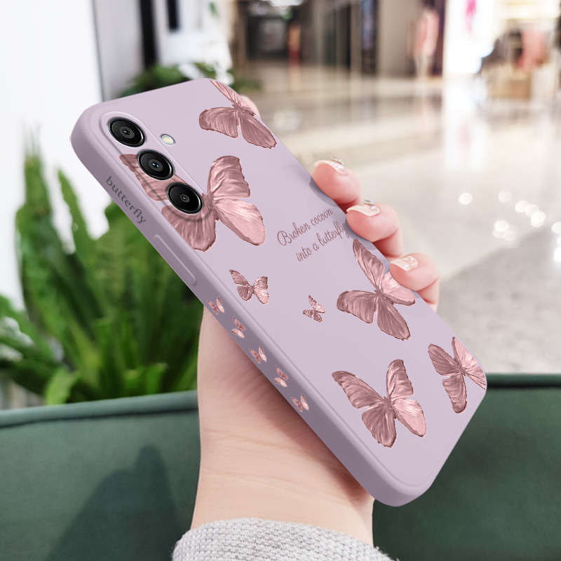 1pc Light Purple For Samsung Galaxy A55 Phone Cases
