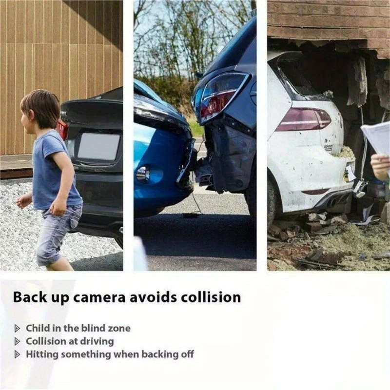 1pc HD Night Vision Wide Angle Punch Hole Backup Camera Auto RV Reversing Rear View Camera for Parki