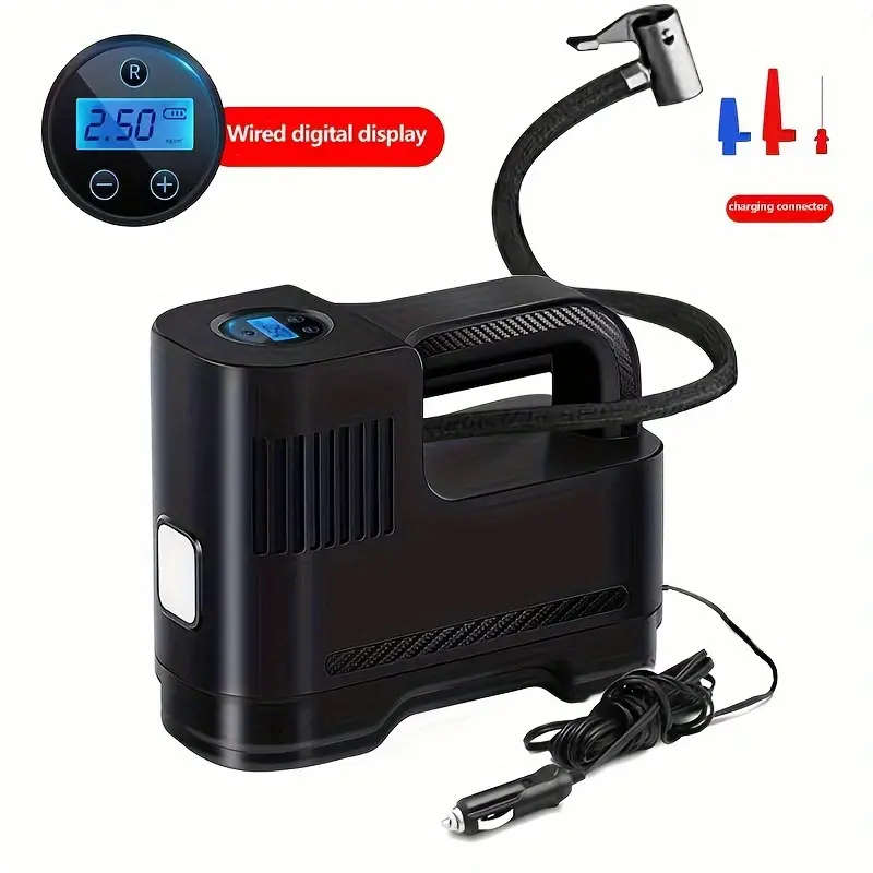1pc Portable Air Compressor Pum Digital Tire Inflator with LED Light  Carry Rope High-Precision Dura