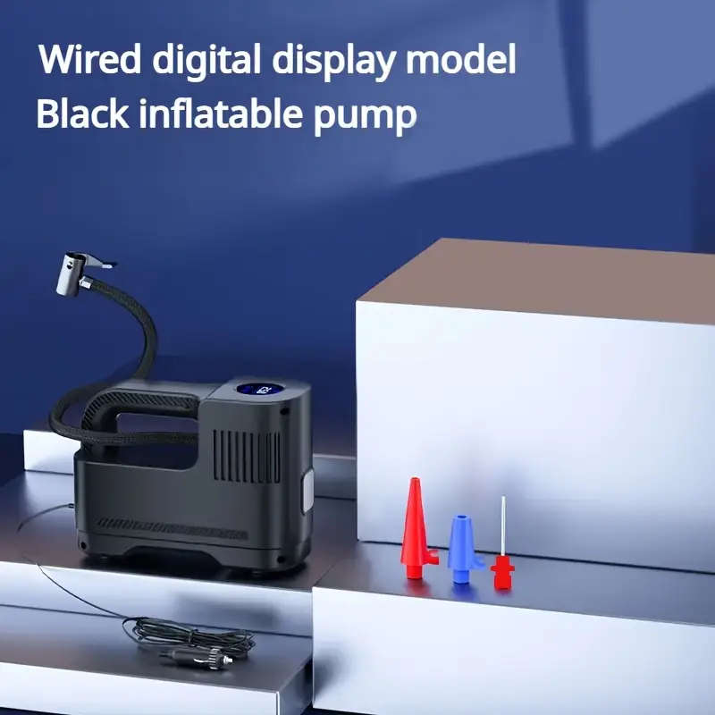 1pc Portable Air Compressor Pum Digital Tire Inflator with LED Light  Carry Rope High-Precision Dura