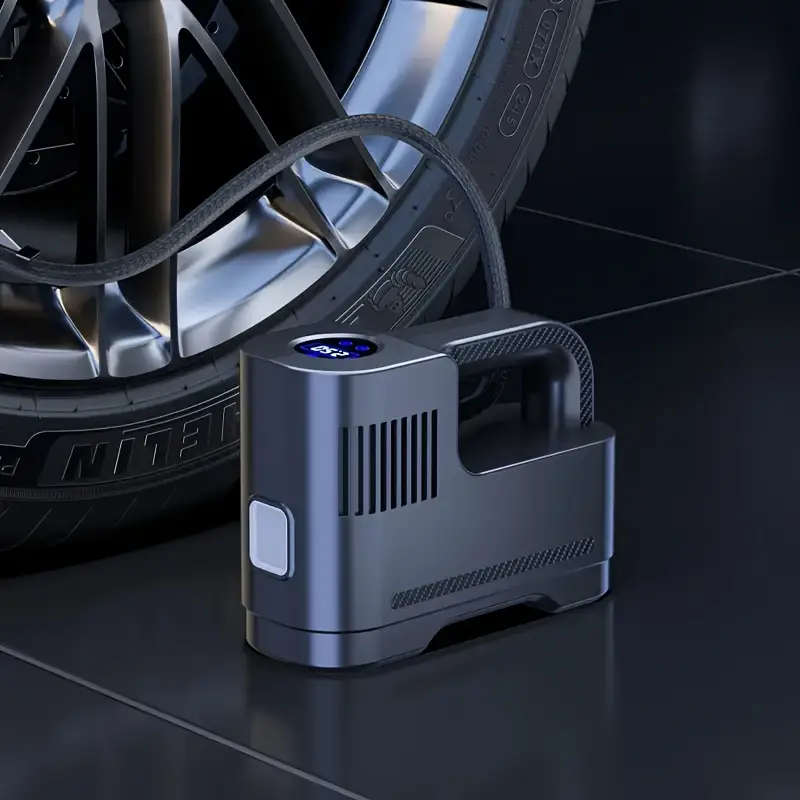 1pc Portable Air Compressor Pum Digital Tire Inflator with LED Light  Carry Rope High-Precision Dura