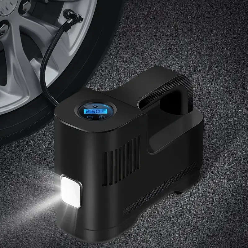 1pc Portable Air Compressor Pum Digital Tire Inflator with LED Light  Carry Rope High-Precision Dura