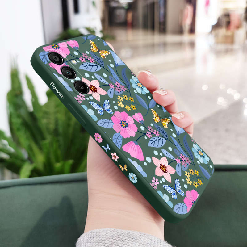 1pc Dark Green For Samsung Galaxy A55 Phone Cases