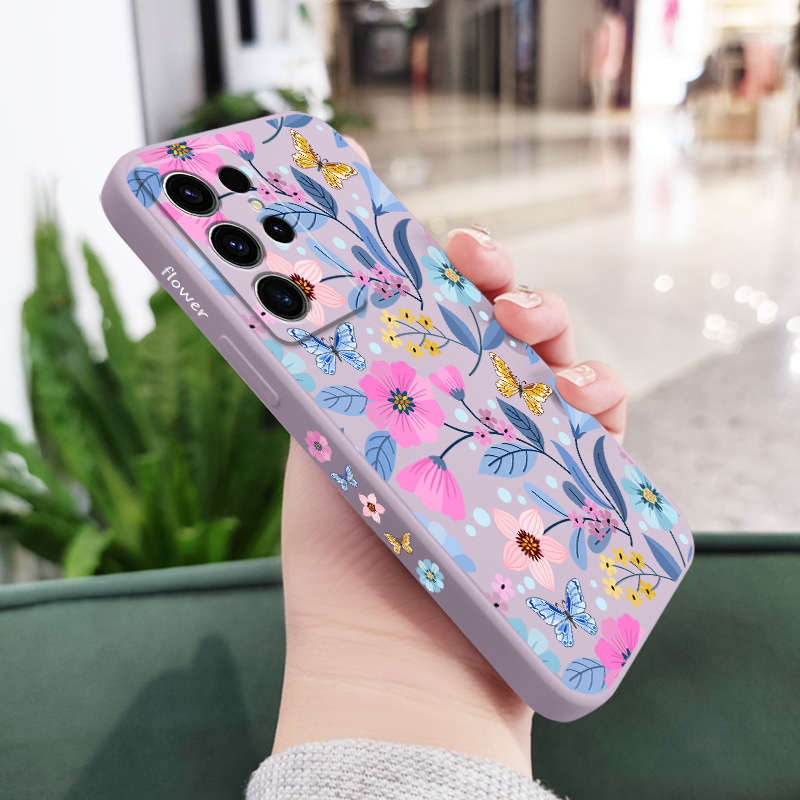 1pc Light Purple For Samsung Galaxy S21 Ultra 5G Phone Cases