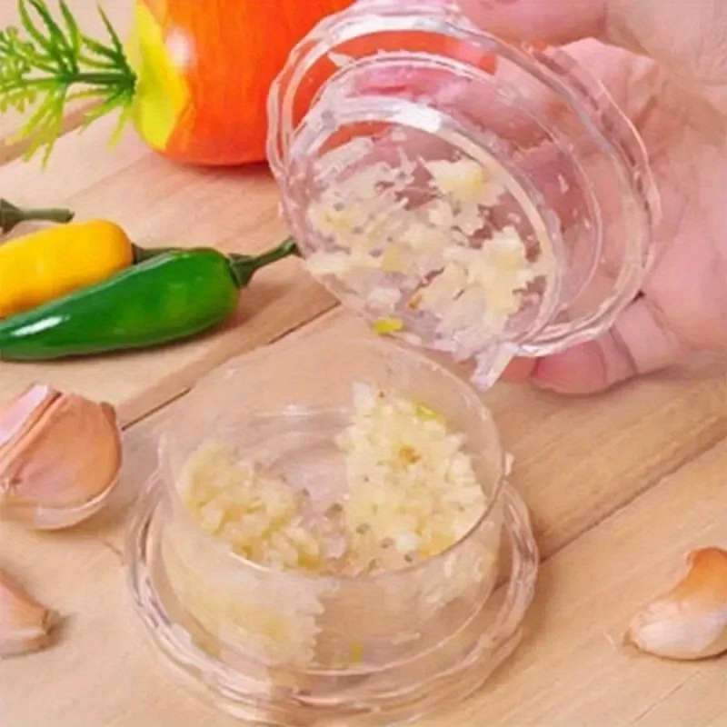1pc Handheld Garlic Press Manual Twist Crusher Box Durable Plastic Kitchen Gadget for Easy G