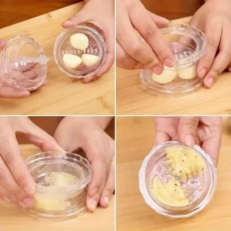 1pc Handheld Garlic Press Manual Twist Crusher Box Durable Plastic Kitchen Gadget for Easy G