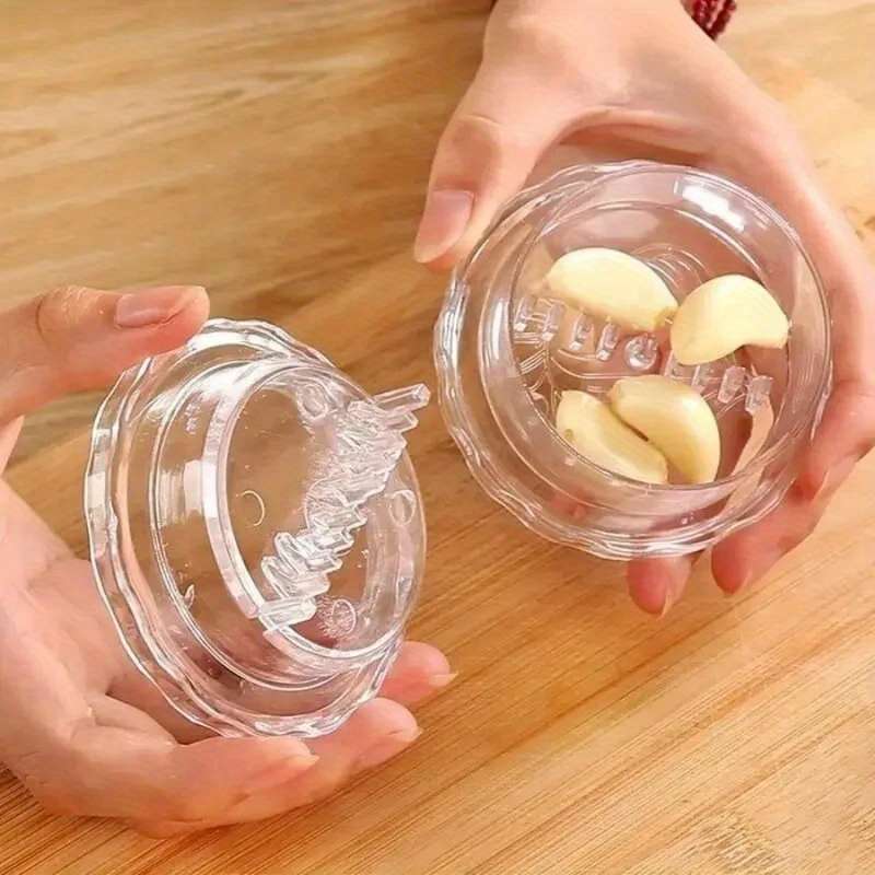 1pc Handheld Garlic Press Manual Twist Crusher Box Durable Plastic Kitchen Gadget for Easy G