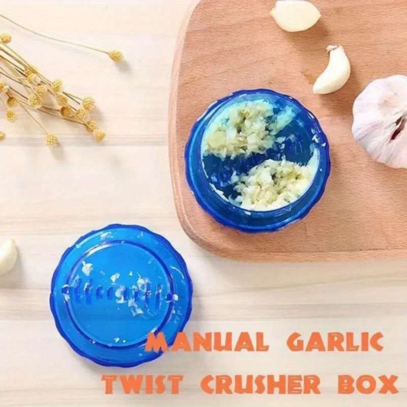 1pc Handheld Garlic Press Manual Twist Crusher Box Durable Plastic Kitchen Gadget for Easy G