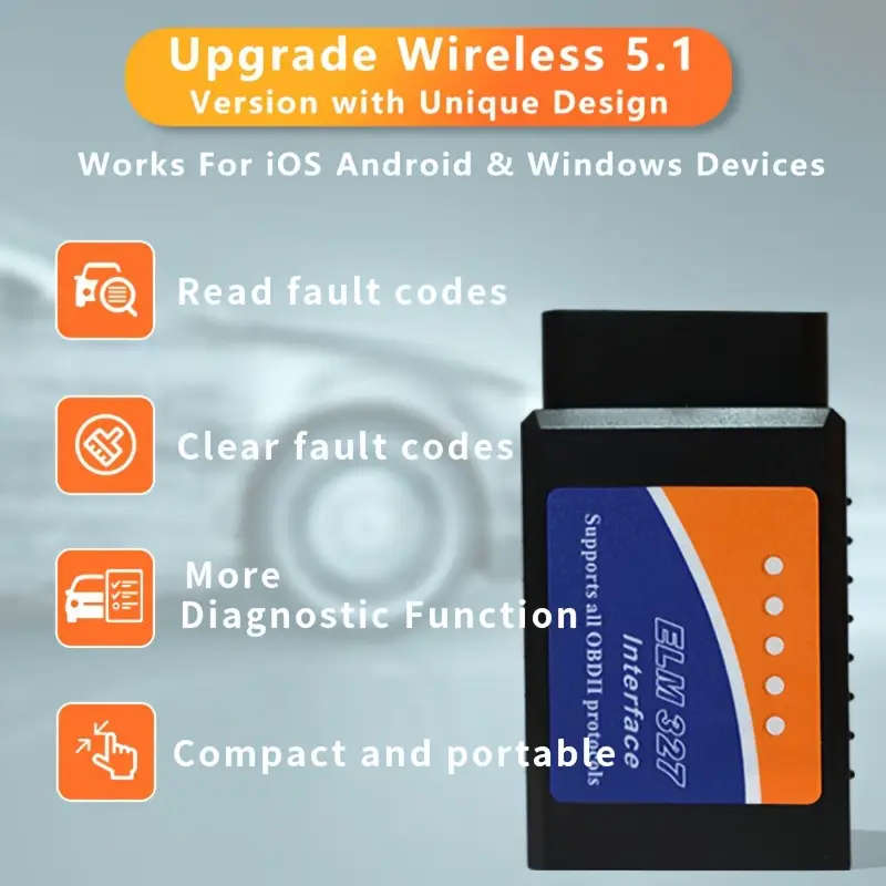 wireless obd2 scanner   interface car diagnostic code reader real time vehicle data vin auto read check engine light clear supports obdii protocols no battery needed details 0