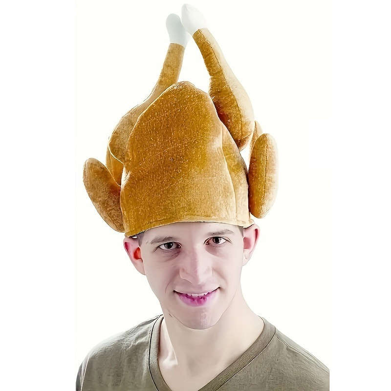 1pc Funky Turkey Leg Chef Hat for Thanksgiving Christmas Polyester Perfect for Holiday Parties