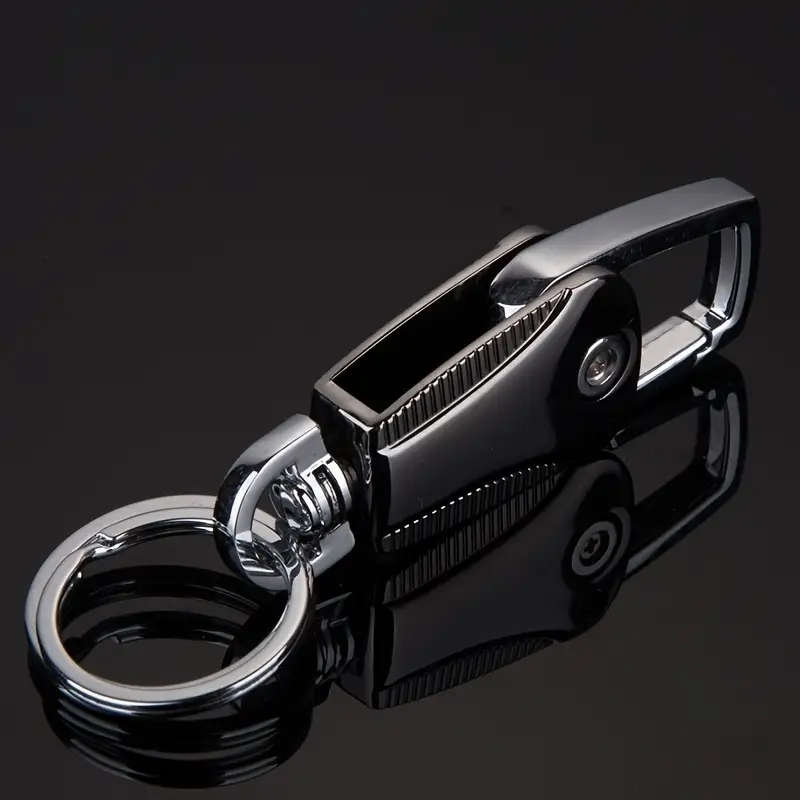 1pc Stainless Steel Carabiner Keychain with Polyester Fiber Durable Key Ring for Men and Women Foldi