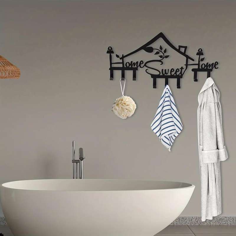 1pc SWEET HOME Multi-Purpose Metal Wall HooksEasy Install Ideal for Organizing Keys Clothes To