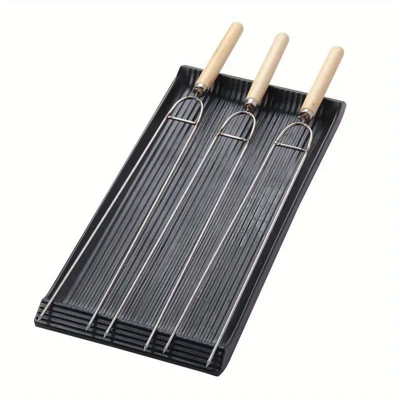 5pcs BBQ Skewers Heavy-Duty Stainless Steel Forks with Anti-slip Handles for Safe Handling of Wings