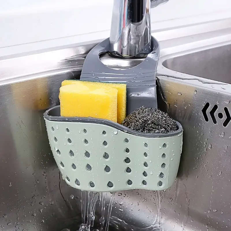 1pc Plastic Sink Caddy Sponge Holder Multifunctional Draining Organizer for Kitchen Accessories with