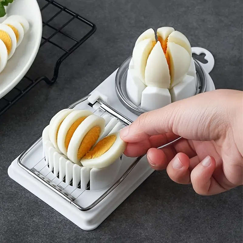 1pc 2in1 Multifunctional Egg Slicer Cutter Hard Boiled Egg Chopper Divider Dicer Kitchen