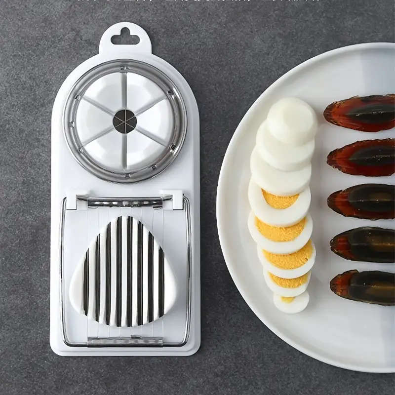1pc 2in1 Multifunctional Egg Slicer Cutter Hard Boiled Egg Chopper Divider Dicer Kitchen