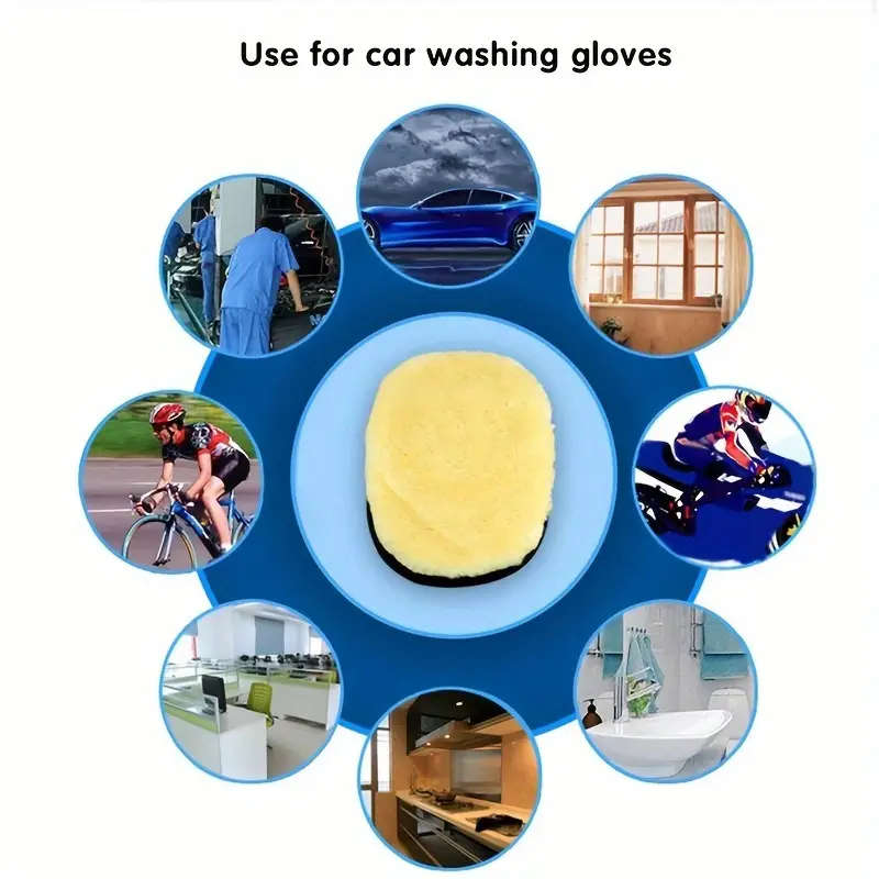 Soft Wool Car Wash Mitt Scratch-Free Auto Cleaning Glove Reusable Dusting Brush Universal Fit Detail