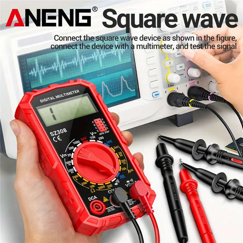 1pc SZ308 High-Precision Digital Multimeter Electrical Maintenance AC-DC Tester Multifunctional