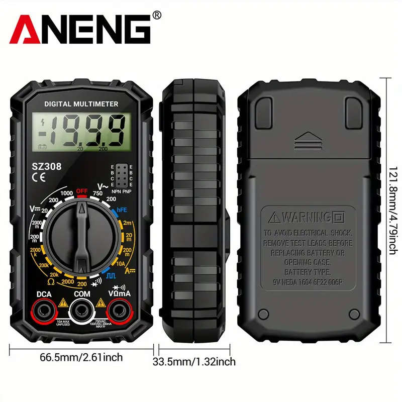 1pc SZ308 High-Precision Digital Multimeter Electrical Maintenance AC-DC Tester Multifunctional